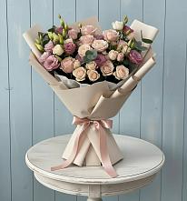 Букет цветов из:  Розы и Лизиантусы в Майском