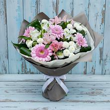 Букет цветов из:  Герберы, Альстромерии и Хризантемы в Майском