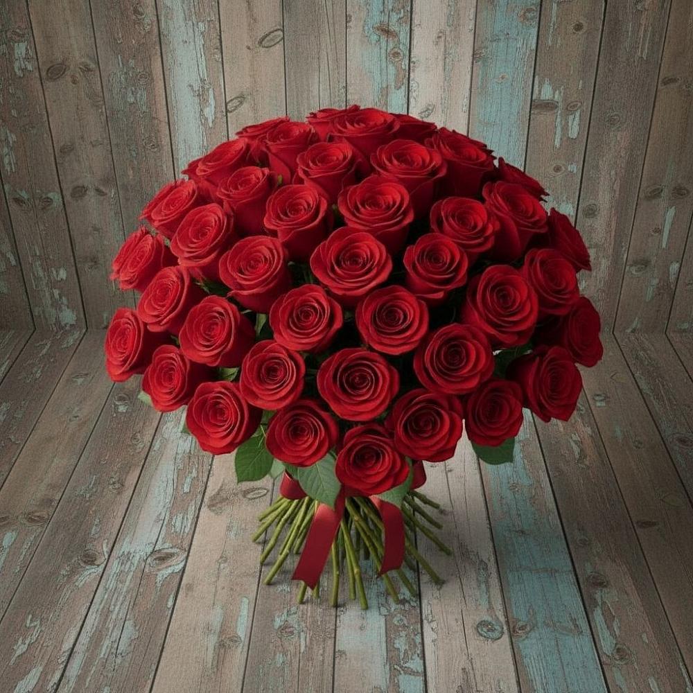 Букет 55 Красных роз Фридом в Майском
