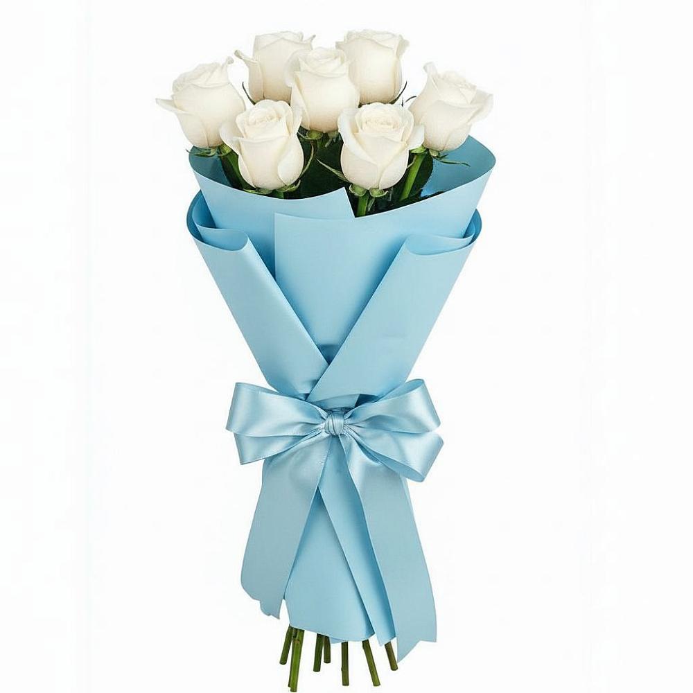 Букет 7 белых роз Проуд в Майском