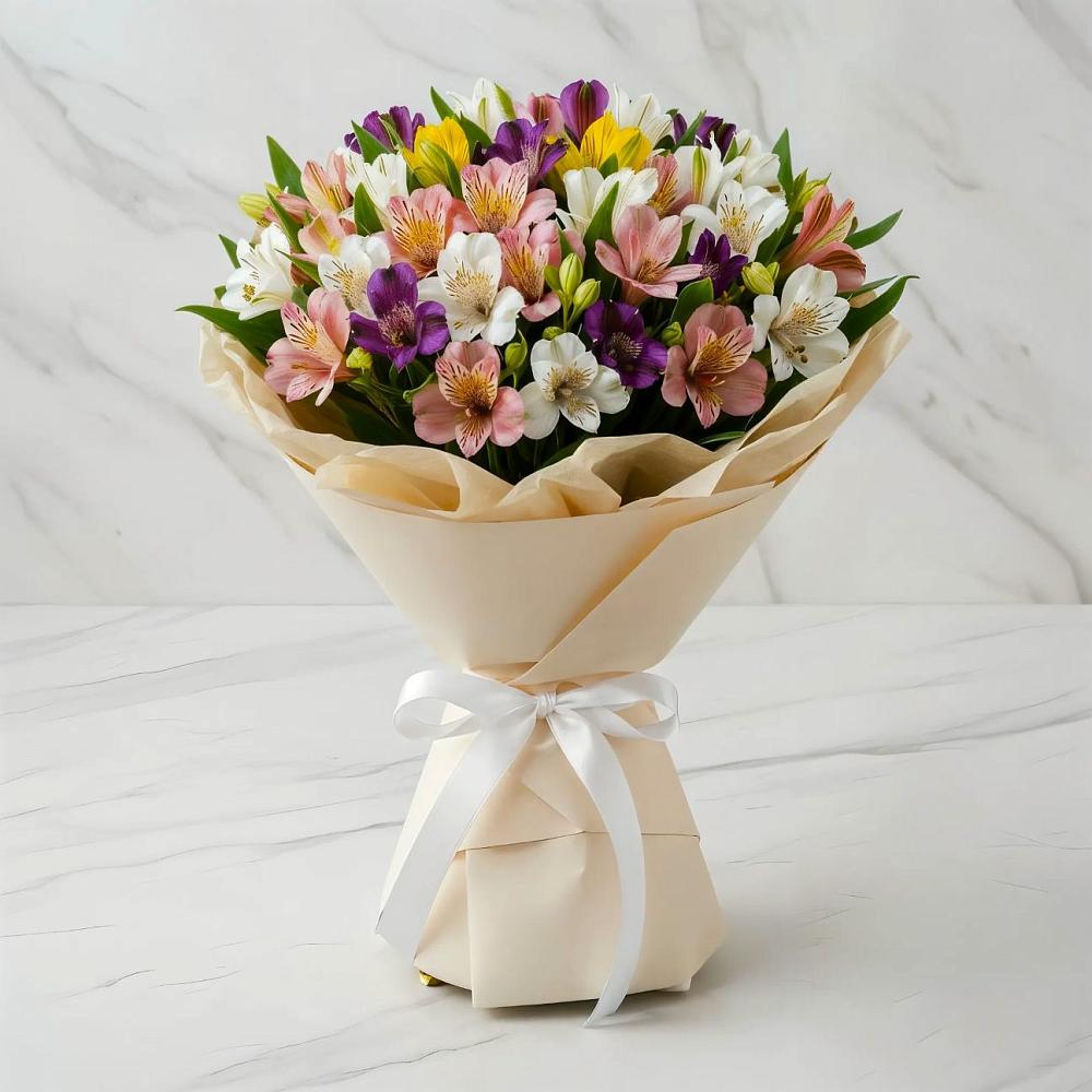 Букет цветов из: Альстромерии в Майском