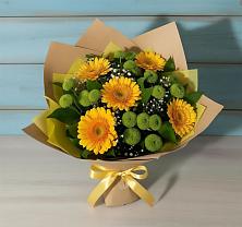 Букет цветов из:  Герберы и Хризантемы в Майском