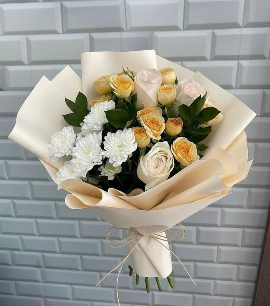 Букет цветов из: Розы и Хризантемы в Майском
