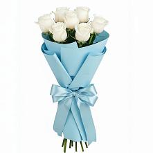 Букет 7 белых роз Проуд в Майском