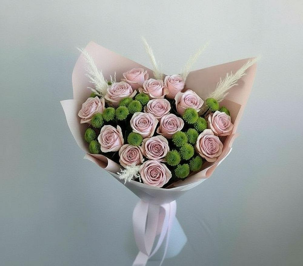 Букет цветов из: Розы и Хризантемы в Майском