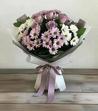 Букет цветов из:  Хризантемы и Розы в Майском