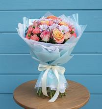 Букет цветов из:  Хризантемы и Розы в Майском