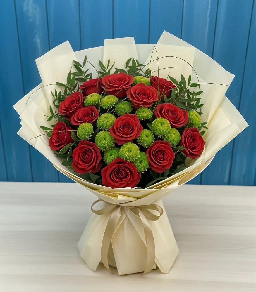 Букет цветов из: Розы и Хризантемы в Майском