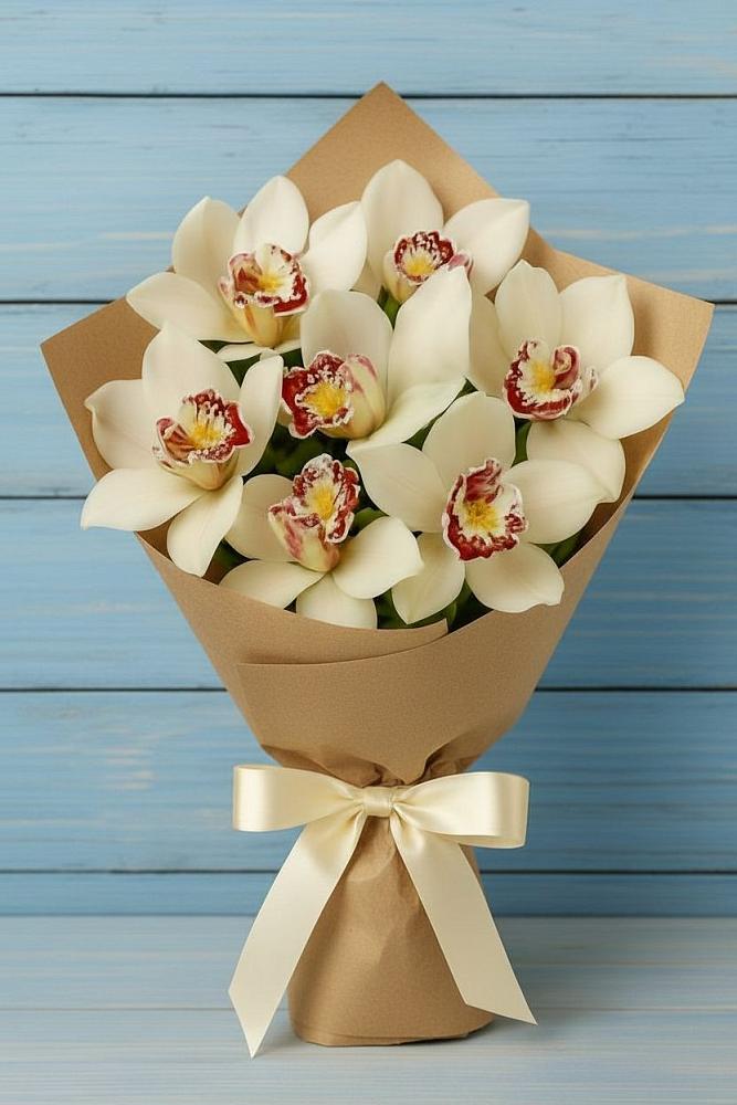 Букет цветов из: Орхидеи и Розы в Майском